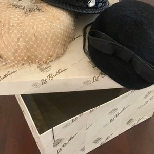 2 vintage hats and vintage box